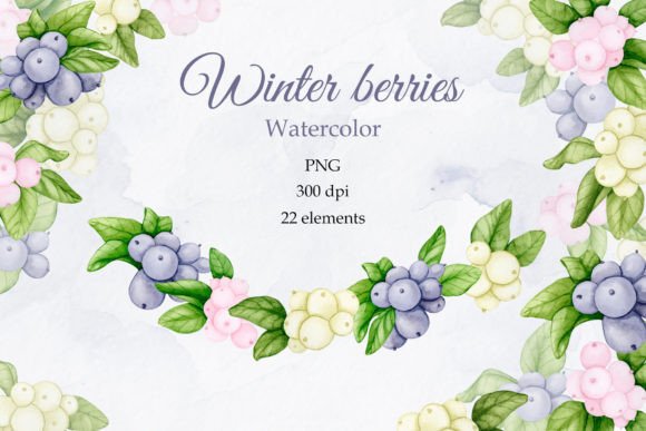 Download Winter Berries.Watercolor PNG Collection - Watercolor png collection Collection