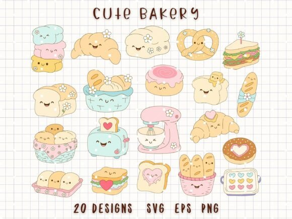 Download Bakery Clipart Bundle Cute Bread Svg - Bakery clipart Collection