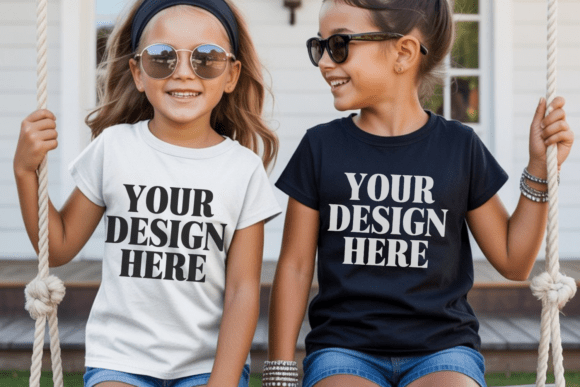 Download Bella Canvas 3001Y Sibling Kids Mockup 4 - Canvas Collection