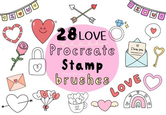 Download Love Stamp Brushes for Procreate - Premium Resources