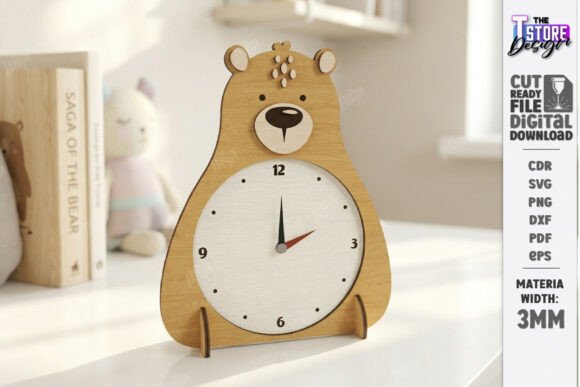 Download Kids Table Clock Laser Cut | Nursery SVG - Kids table Collection