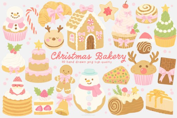 Download Pastel Christmas Bakery Clipart - Bakery clipart Collection