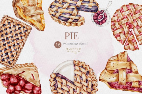 Download Pie Watercolor Clipart, Bakery Clipart - Bakery clipart Collection
