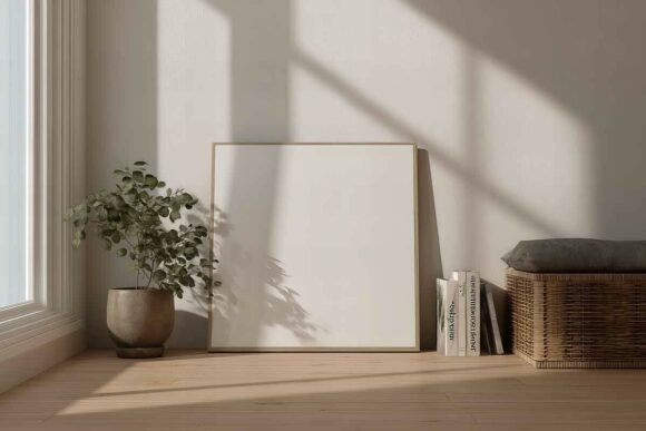 Download Blank Poster Canvas Mockup in Interior - Canvas Collection